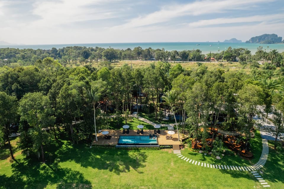 Natural landscape, Bird's eye view, Swimming pool