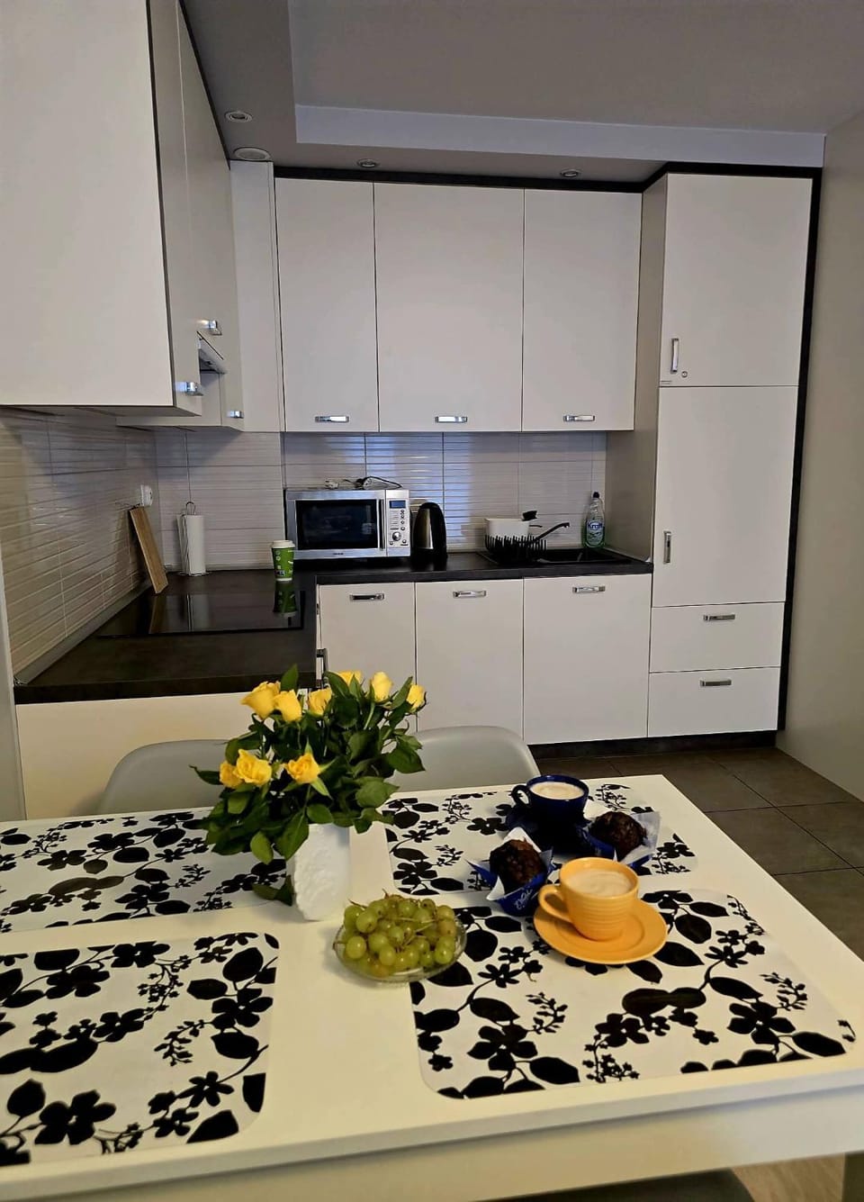 Kitchen or kitchenette, Living room, Dining area, dishwasher, microwave, oven, stove, kitchen