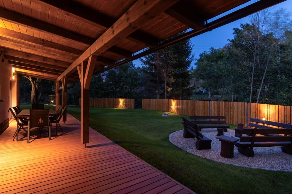 Night, Garden, Seating area, Garden view