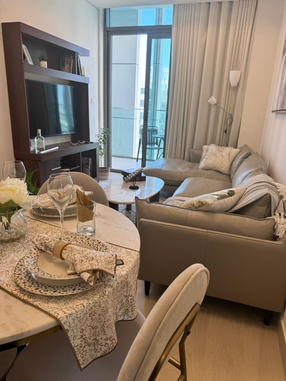 Burj Khalifa view modern 1BHK with balcony Apartment in Dubai