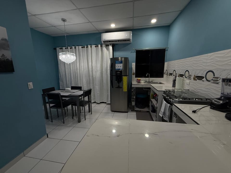 Kitchen or kitchenette, oven