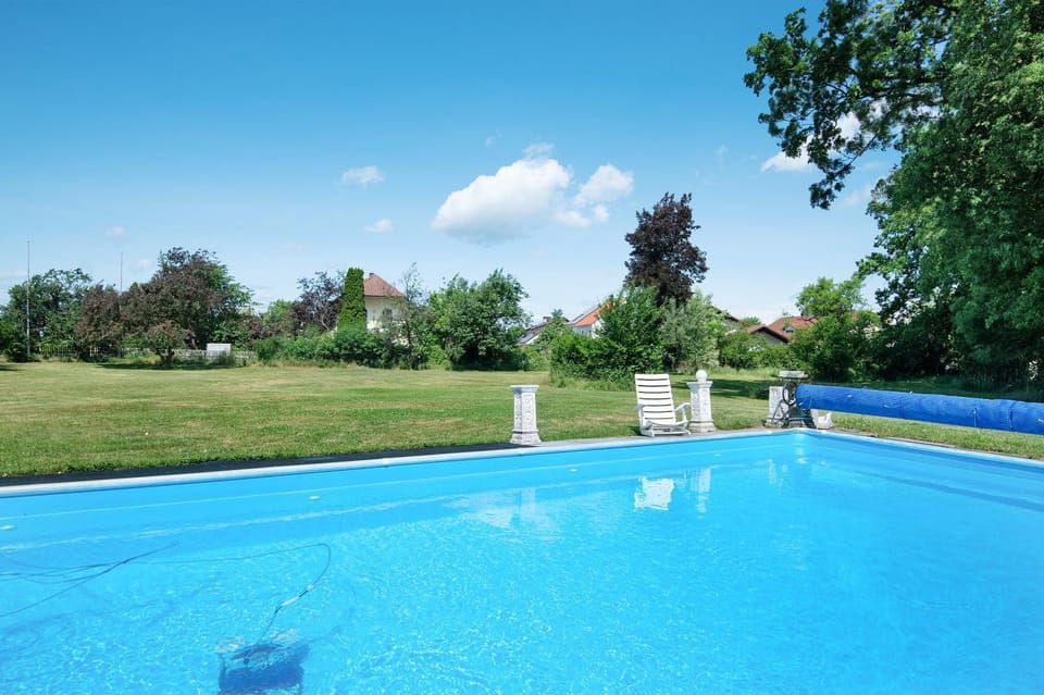 Property building, Living room, Swimming pool