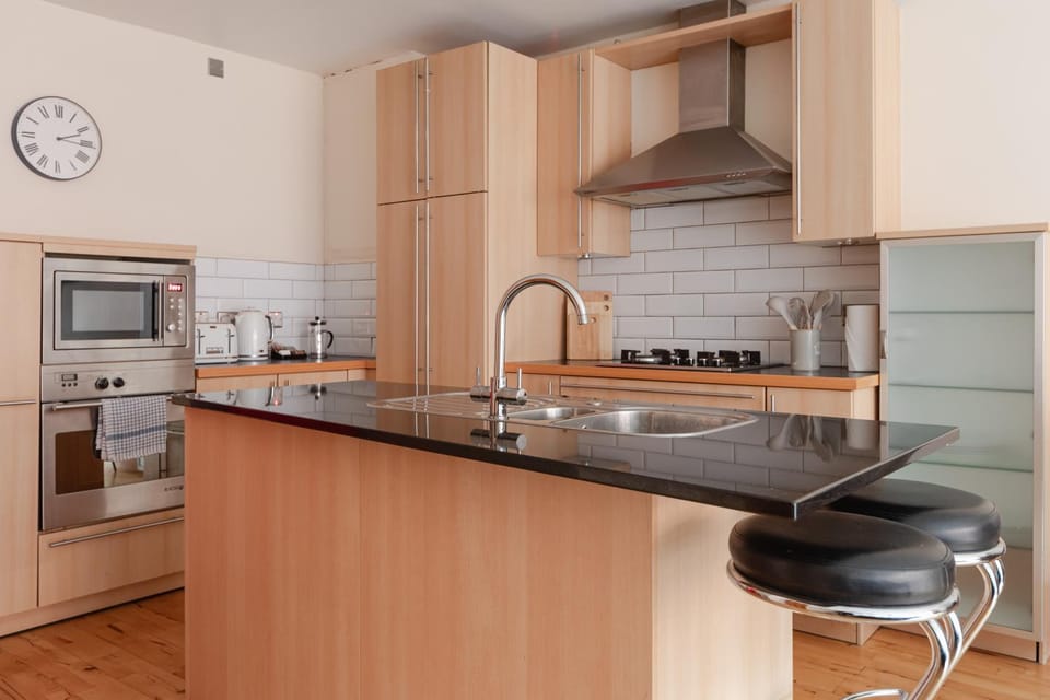 Kitchen or kitchenette, stove, toaster