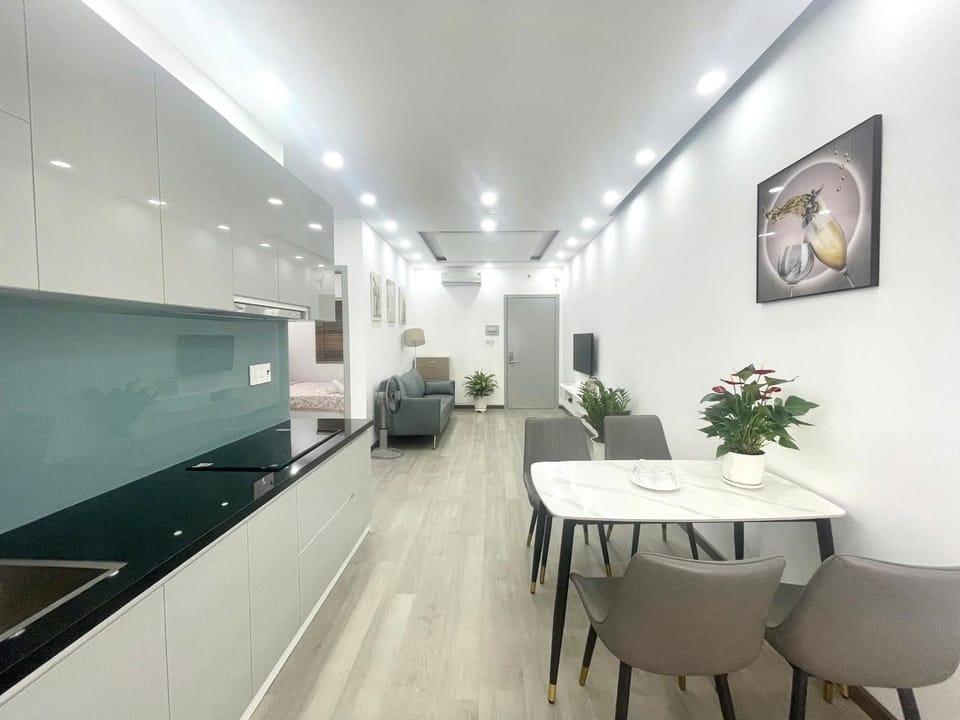Kitchen or kitchenette, Living room, Seating area, Dining area, minibar, pet friendly, stove