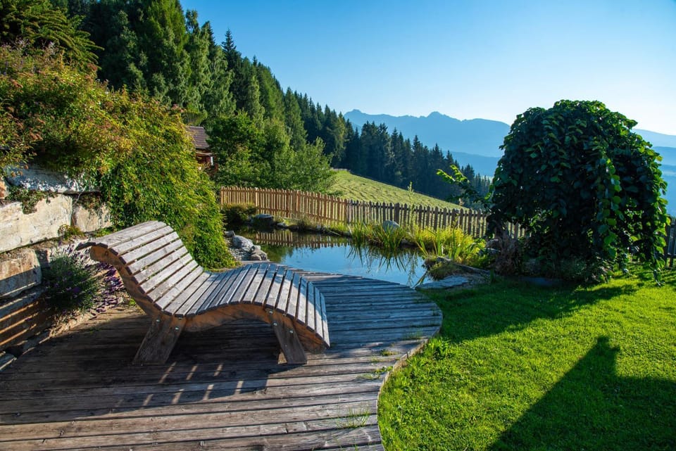 Summer, Garden, View (from property/room), Mountain view, Open Air Bath, sunbed