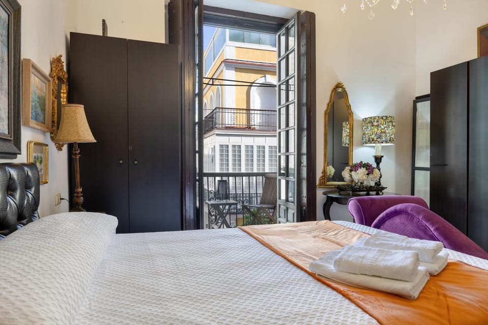 Property building, Living room, Bedroom