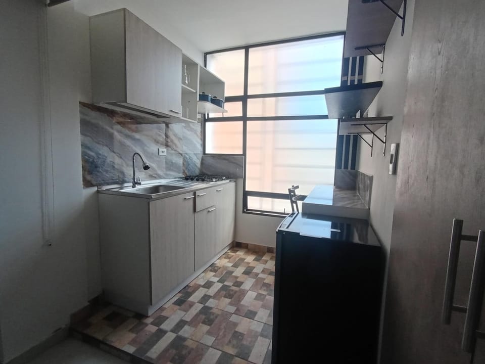 Kitchen or kitchenette, dishwasher, stove