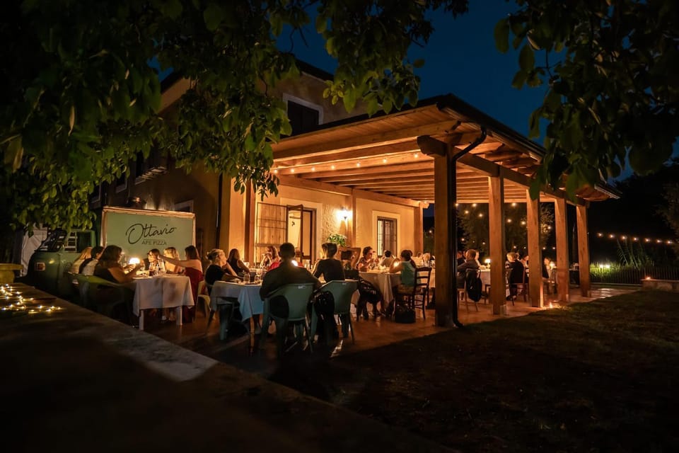 Property building, Restaurant/places to eat, Night, Summer, Garden, On site, Meals, Sunset