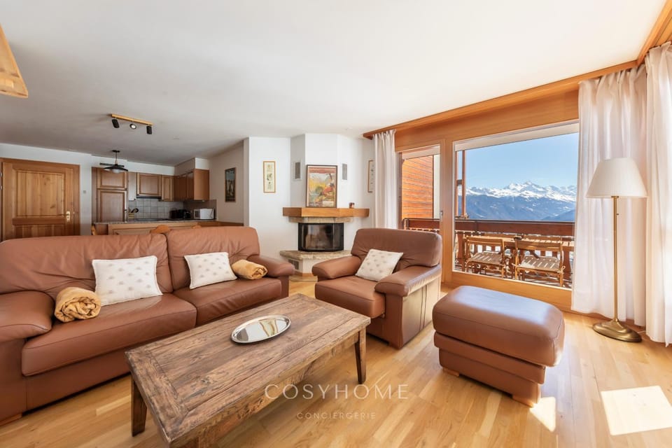 Natural landscape, Living room, Seating area, Mountain view
