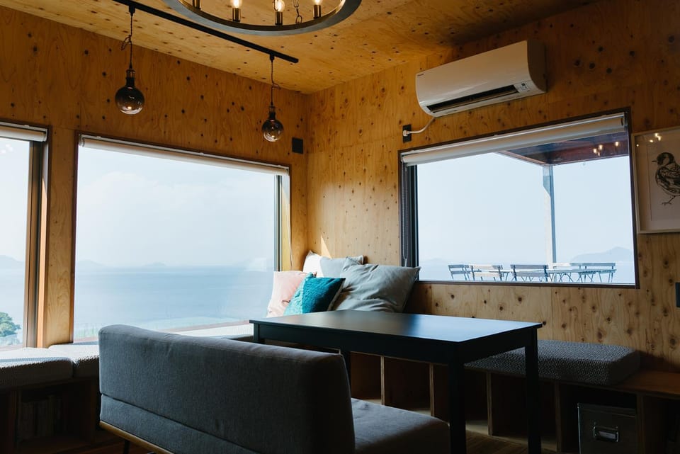 Living room, Sea view, Sea view, air conditioner