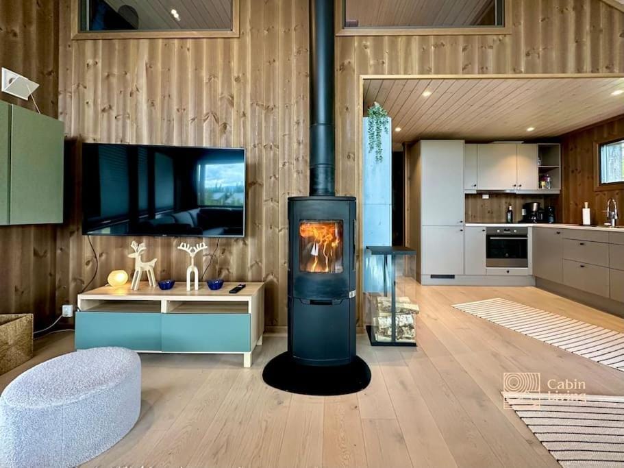 Modern cabin Skeikampen with ski-in out cross country trails & great view Cabin in Innlandet