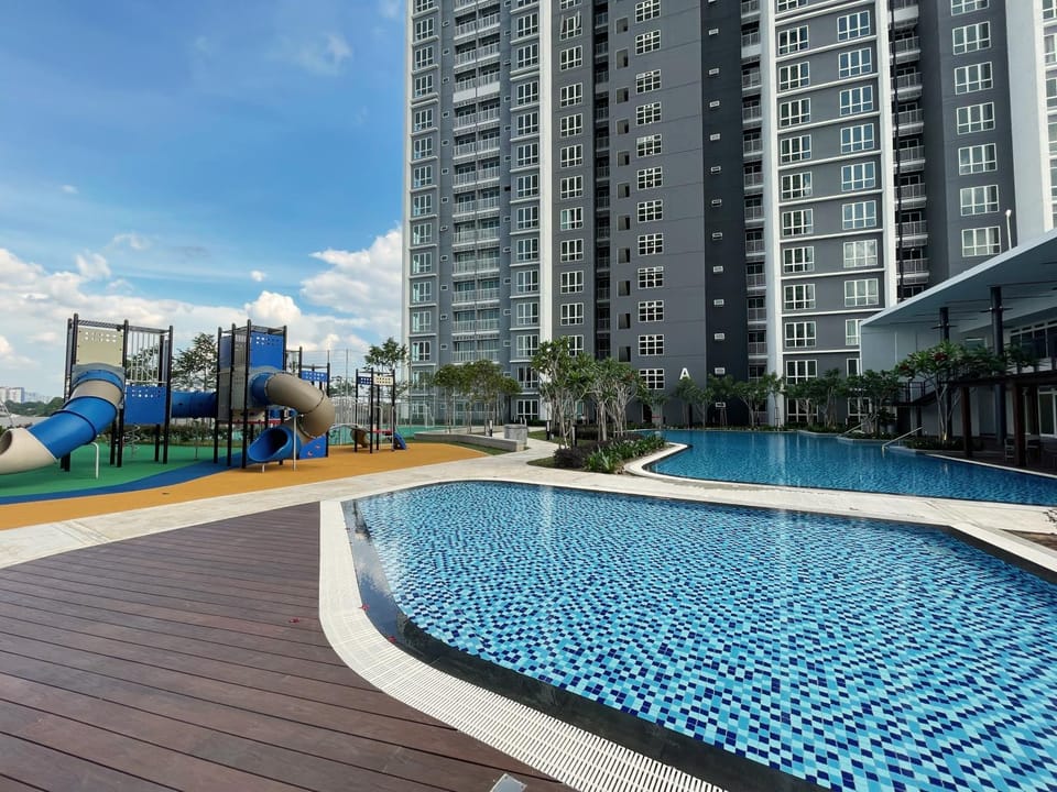 Property building, Day, Children play ground, Pool view, Swimming pool