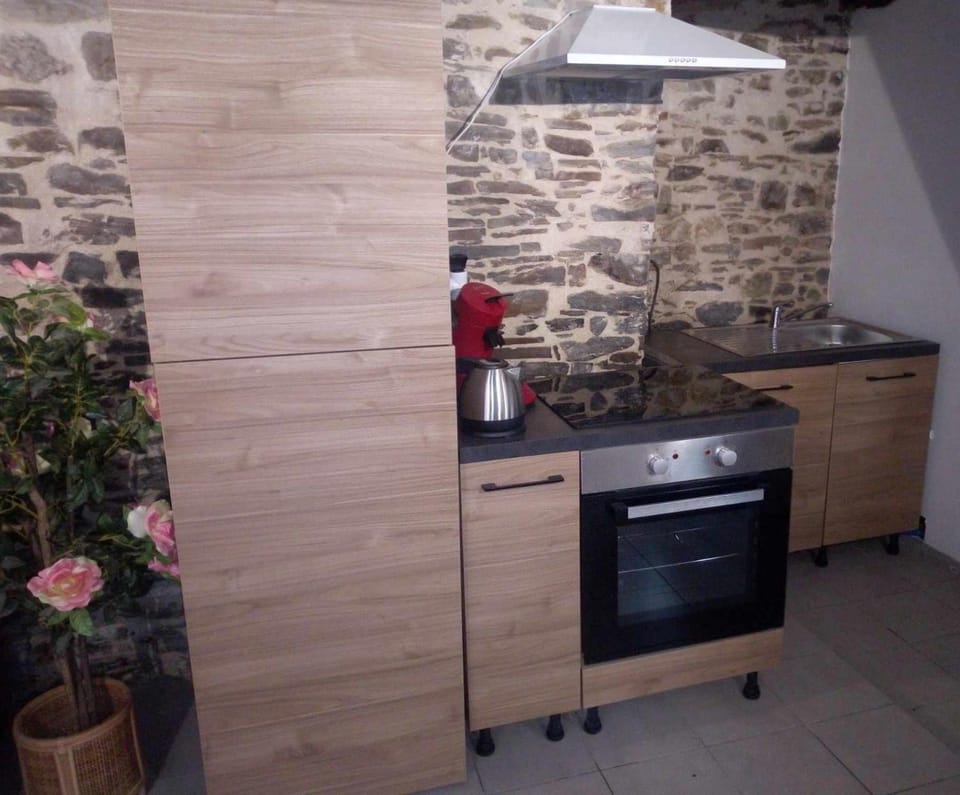 Kitchen or kitchenette, oven, stove