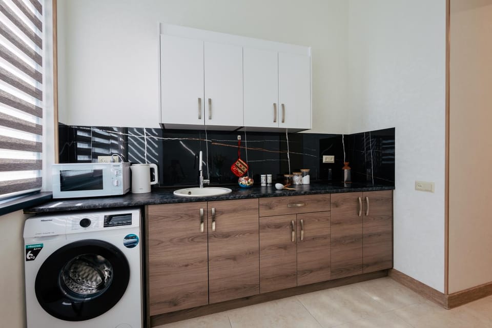 Kitchen or kitchenette, washing machine