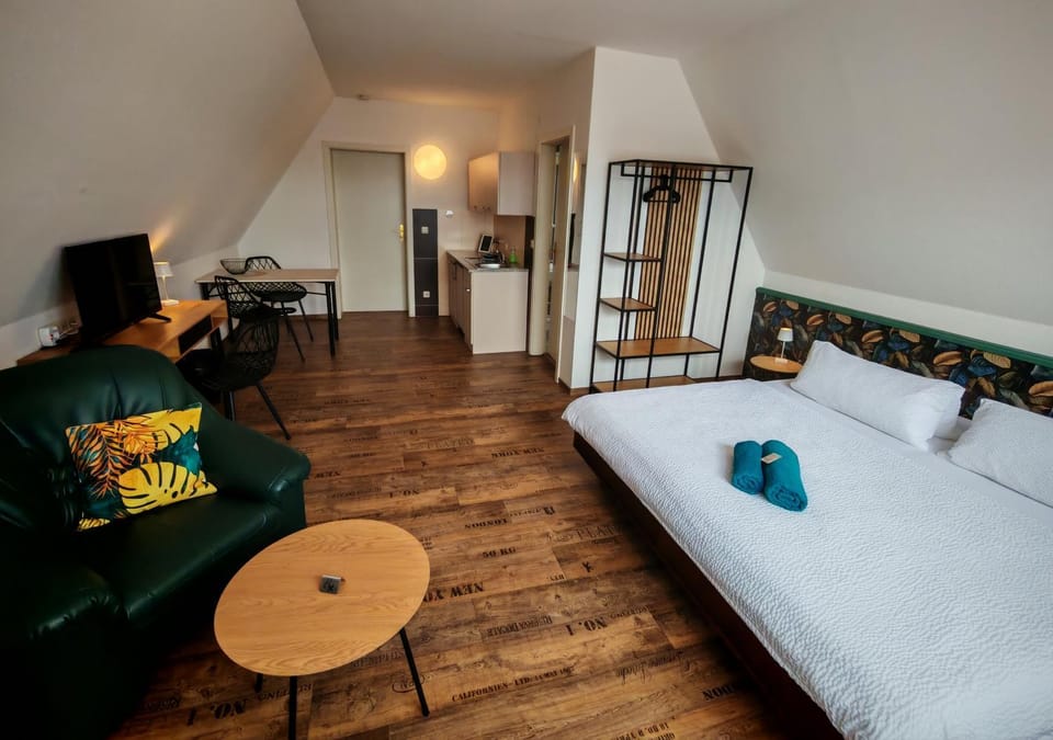 Shower, Toilet, Bathroom, View (from property/room), Kitchen or kitchenette, Living room, Photo of the whole room, Seating area, Dining area, Bedroom, City view, Garden view, microwave, stove, towels