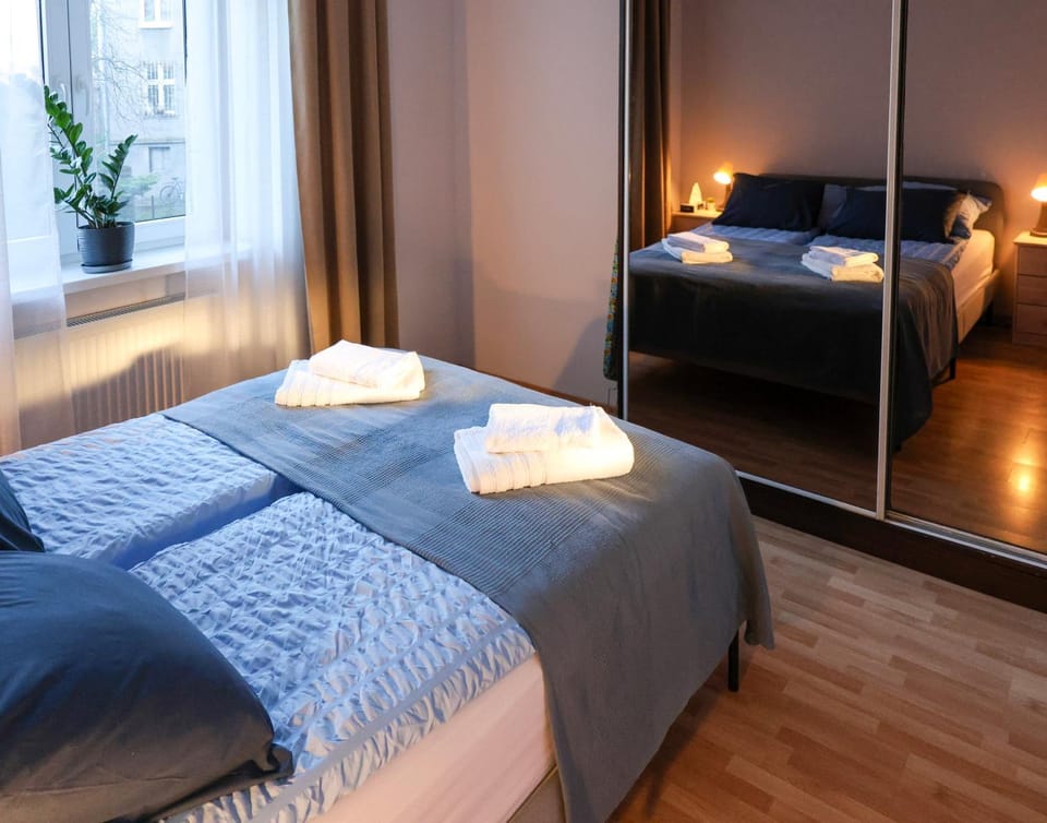 Bed, Photo of the whole room, Bedroom, towels, wardrobe