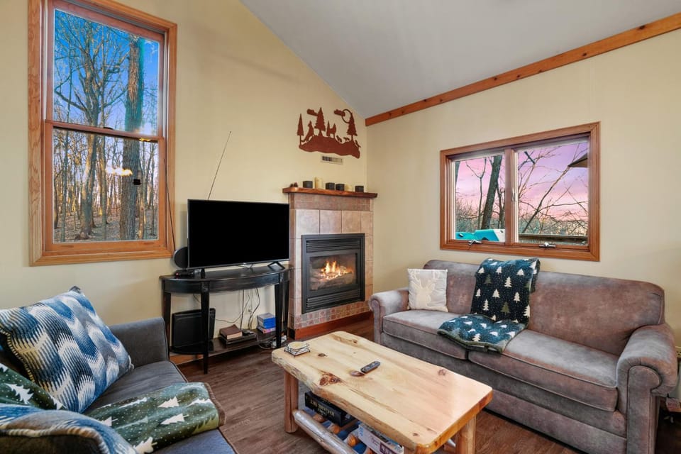 Hot tub, fireplace, fire pit, pool table, grill, EV, pets, HOA lake House in Perry Township