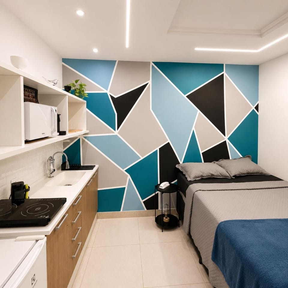 Bed, Kitchen or kitchenette, Photo of the whole room, Bedroom, stove