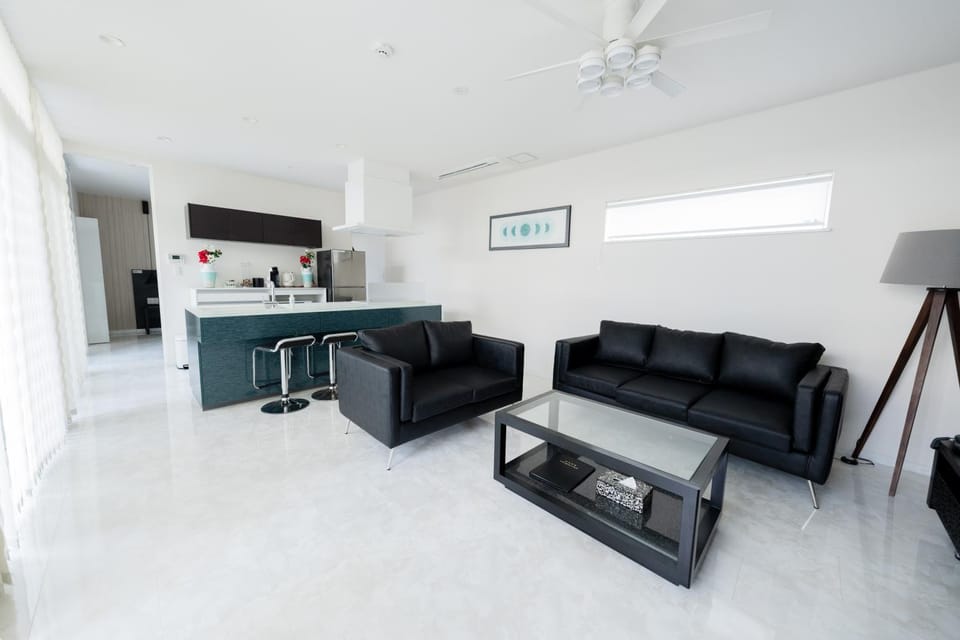 Living room, kitchen