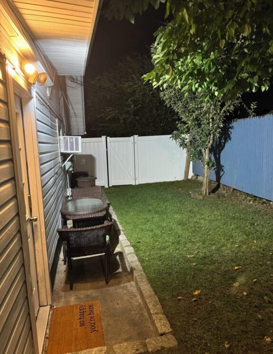 Patio, Night, Garden, Garden view