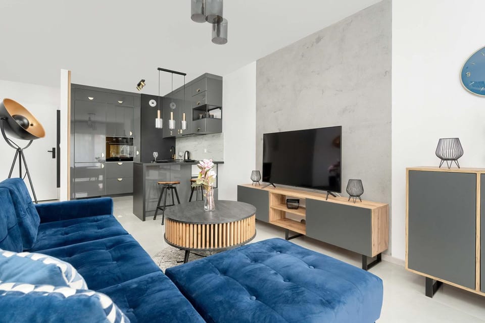 Kitchen or kitchenette, Living room, Seating area