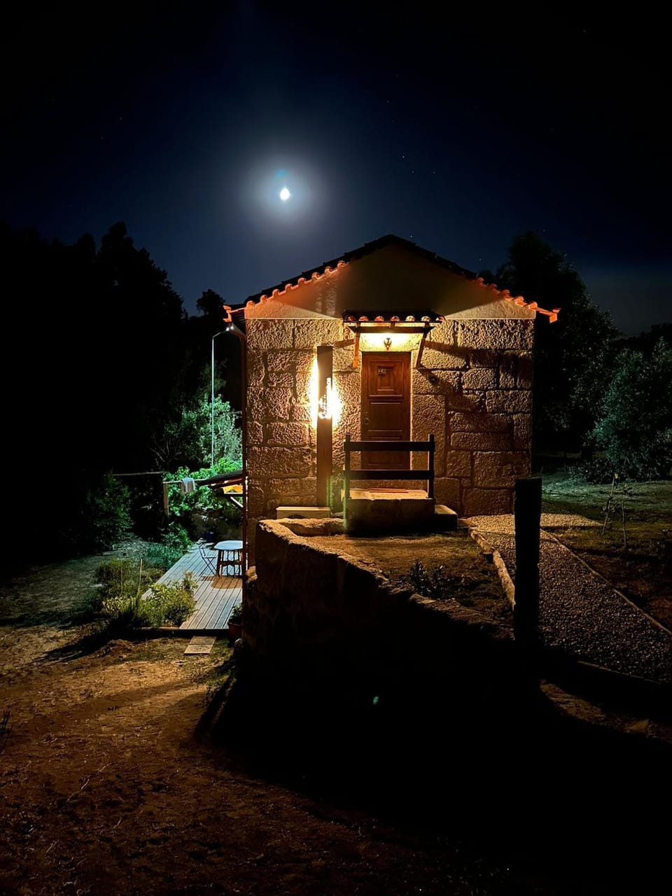 Property building, Night, Garden