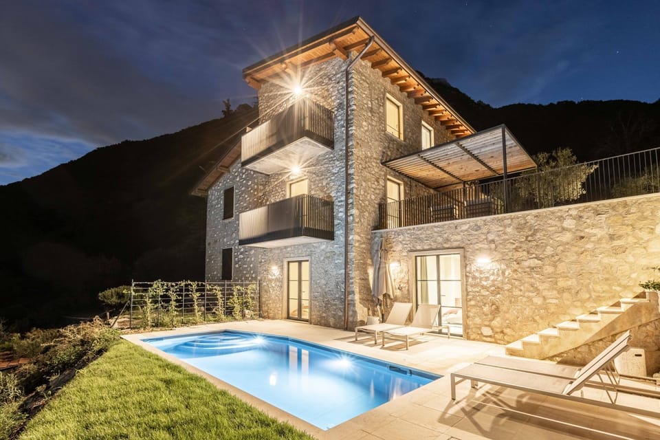 Property building, Living room, Swimming pool