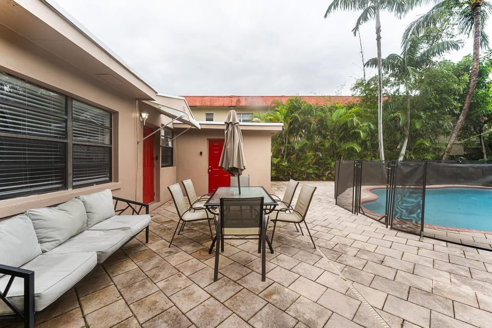 Patio, Seating area, Pool view, Swimming pool