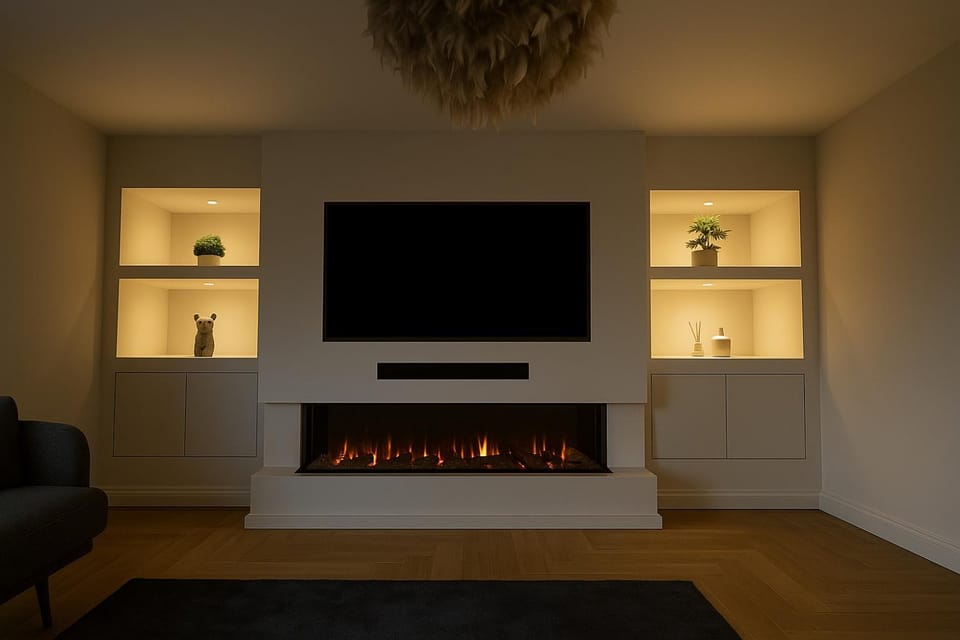 TV and multimedia, Living room, fireplace