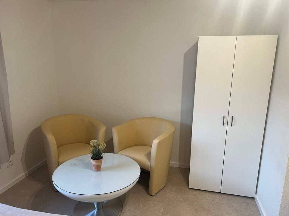 Seating area, wardrobe