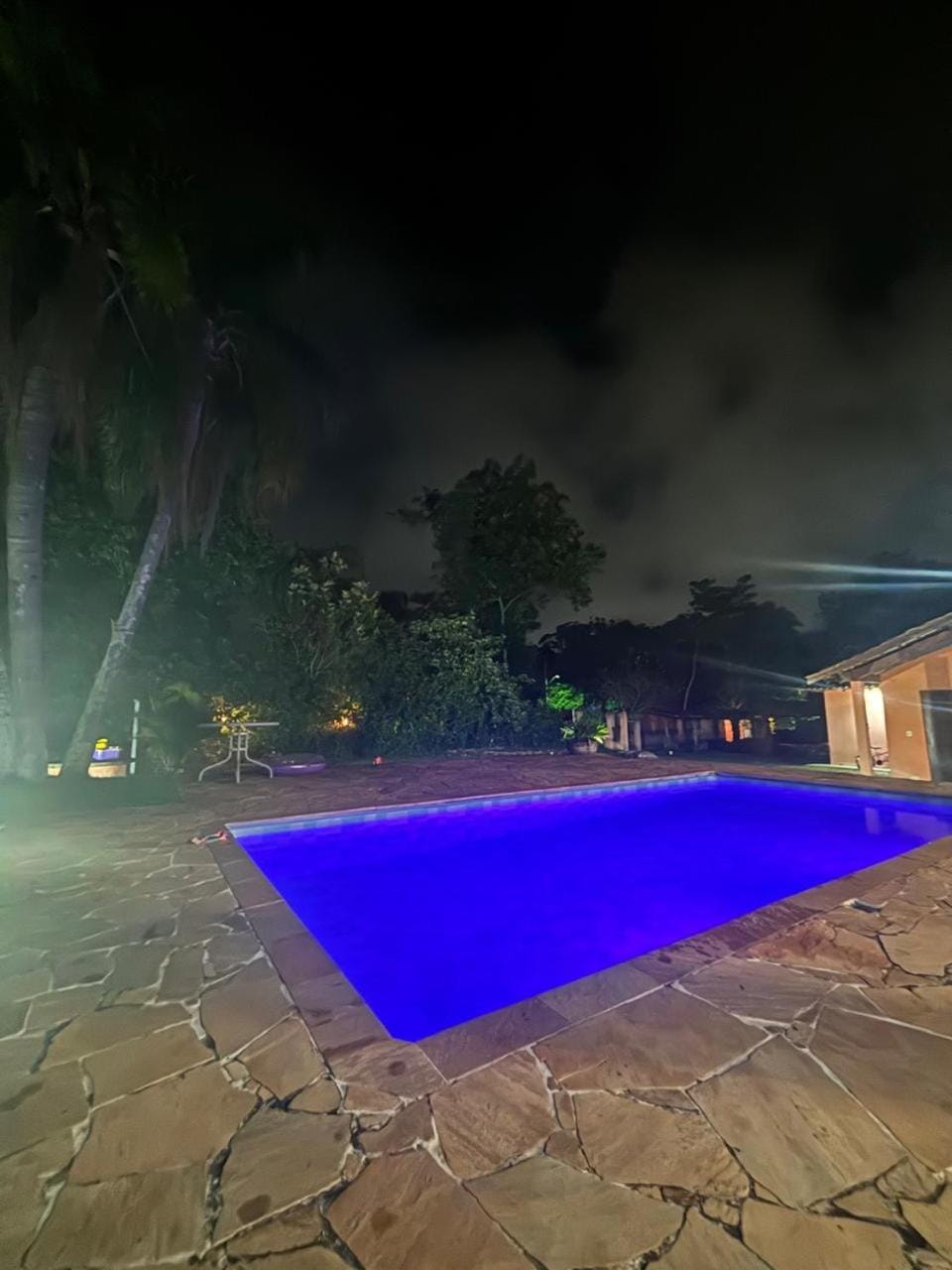 Night, Pool view, Swimming pool