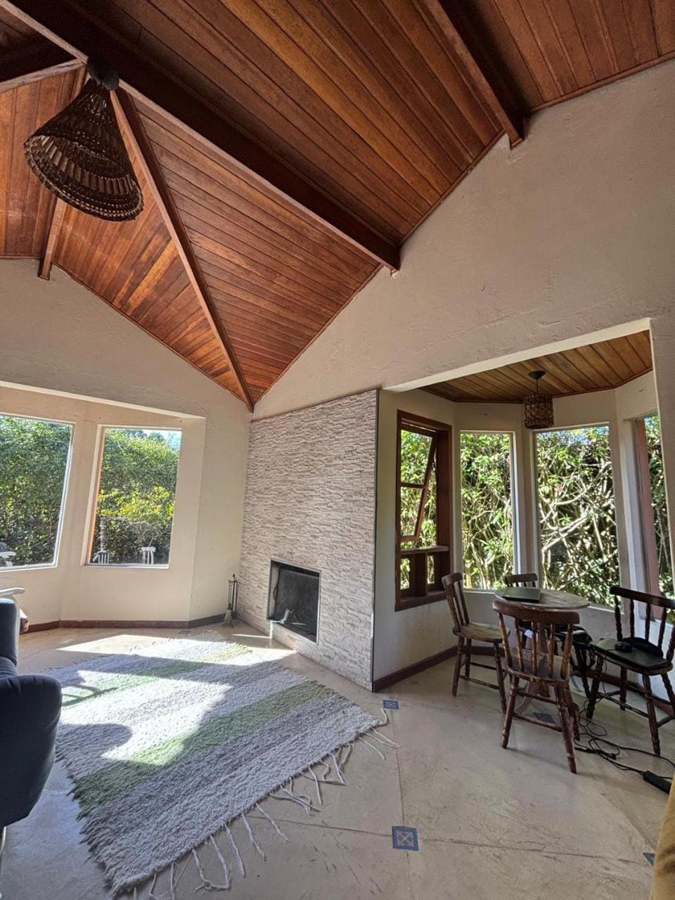 Living room, Seating area, Garden view