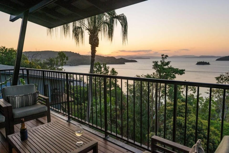 Patio, Balcony/Terrace, Seating area, Sea view, Sunset