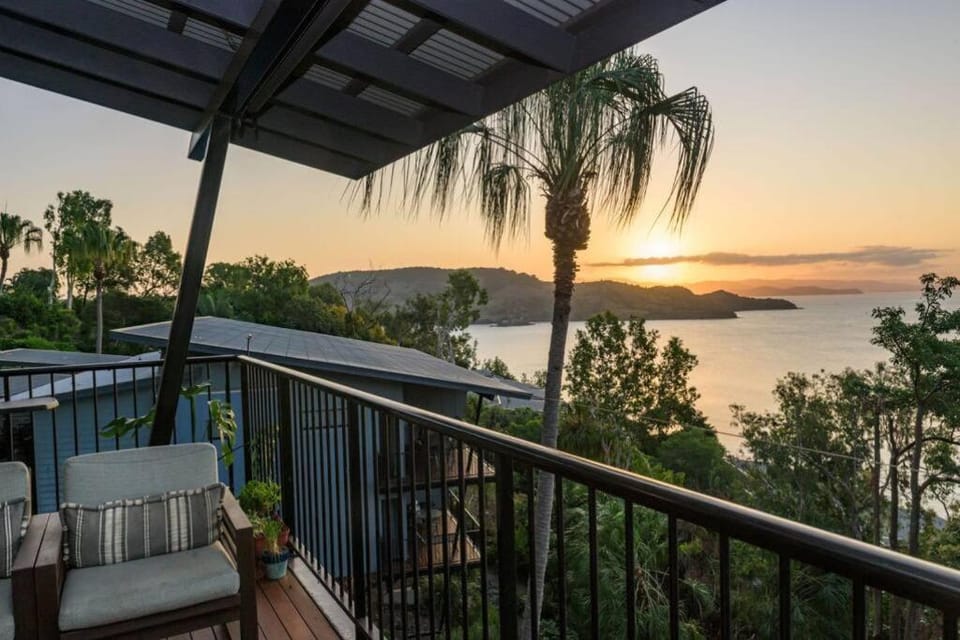 Patio, Natural landscape, Balcony/Terrace, Sea view, Sunset