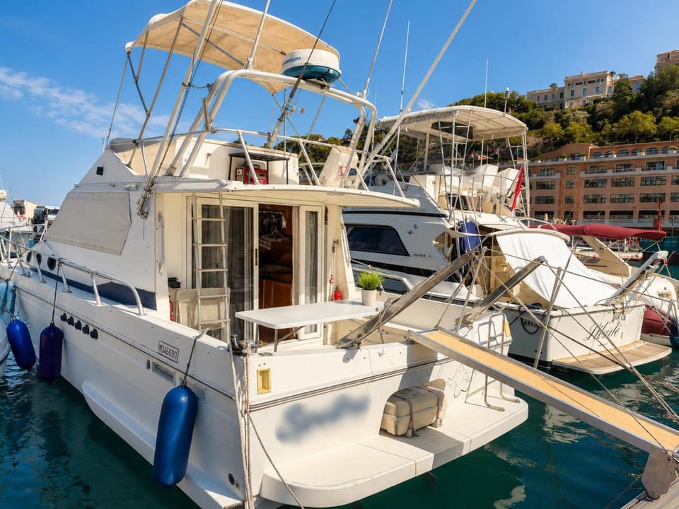 Unique Overnight Stay on the Water at the Port of Docked boat in Monaco