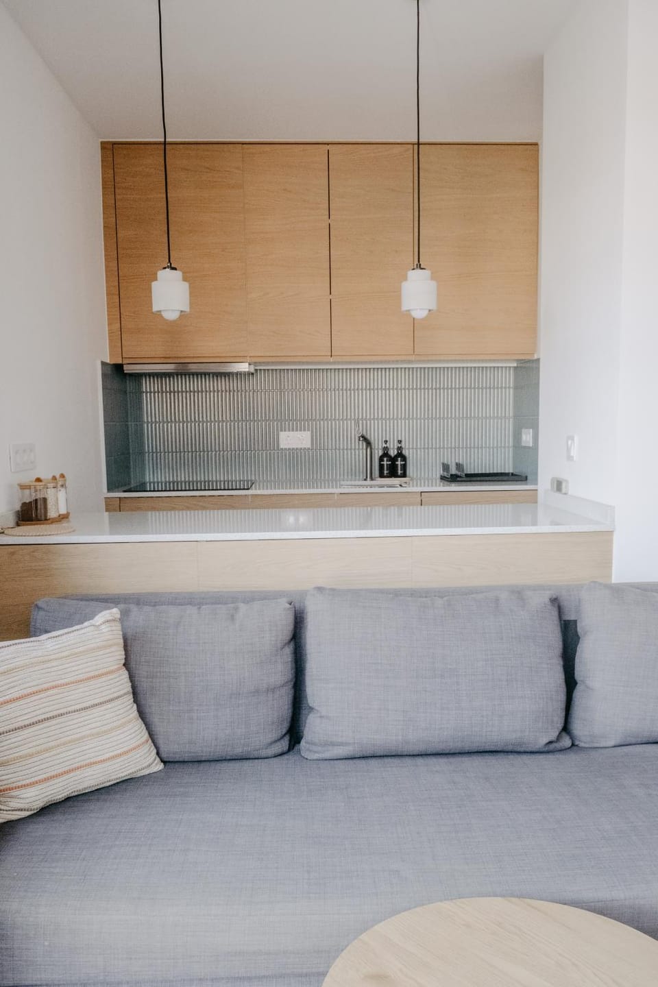 Kitchen or kitchenette, Living room, Seating area