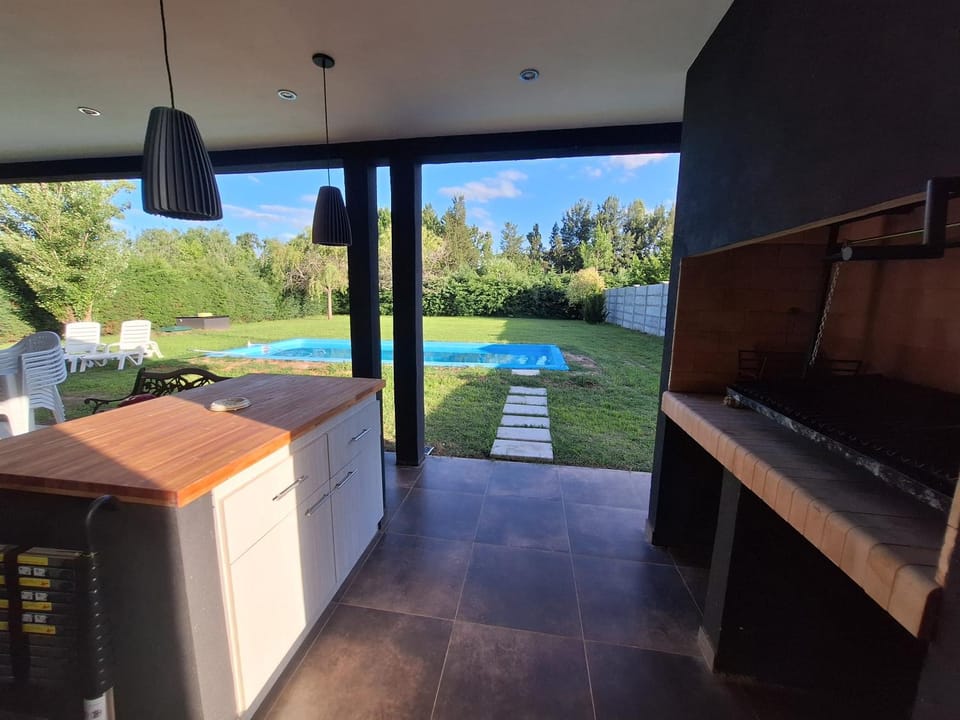 Patio, Day, Natural landscape, Garden, Kitchen or kitchenette, Garden view, Pool view, Swimming pool