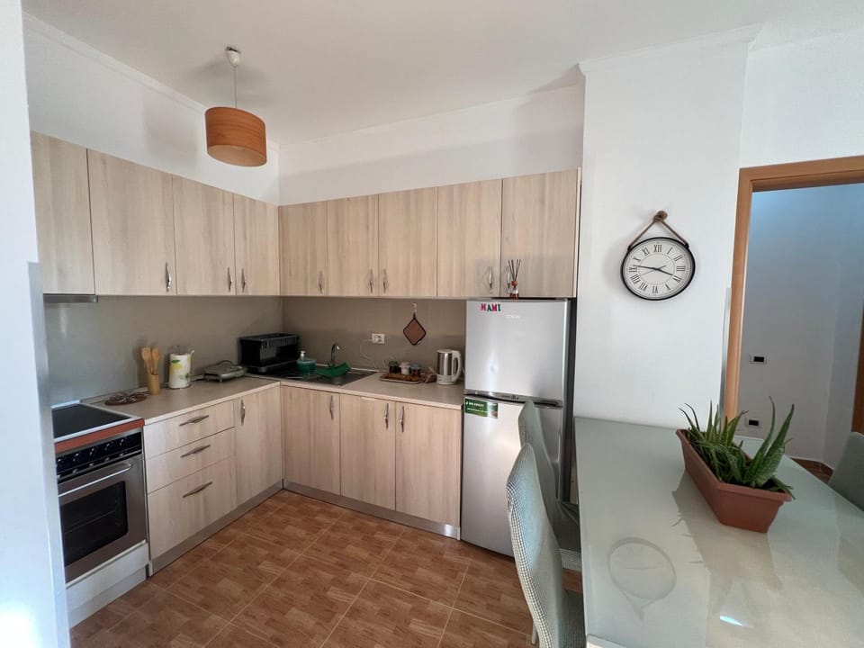 Kitchen or kitchenette, oven, stove, toaster