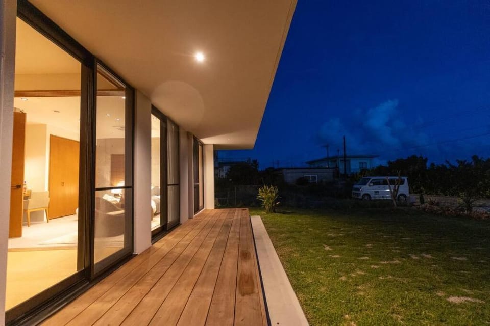 Property building, Night, Garden, Garden view