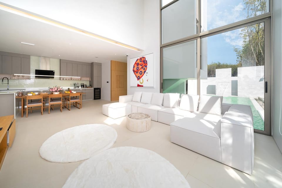 Living room, Seating area, Dining area