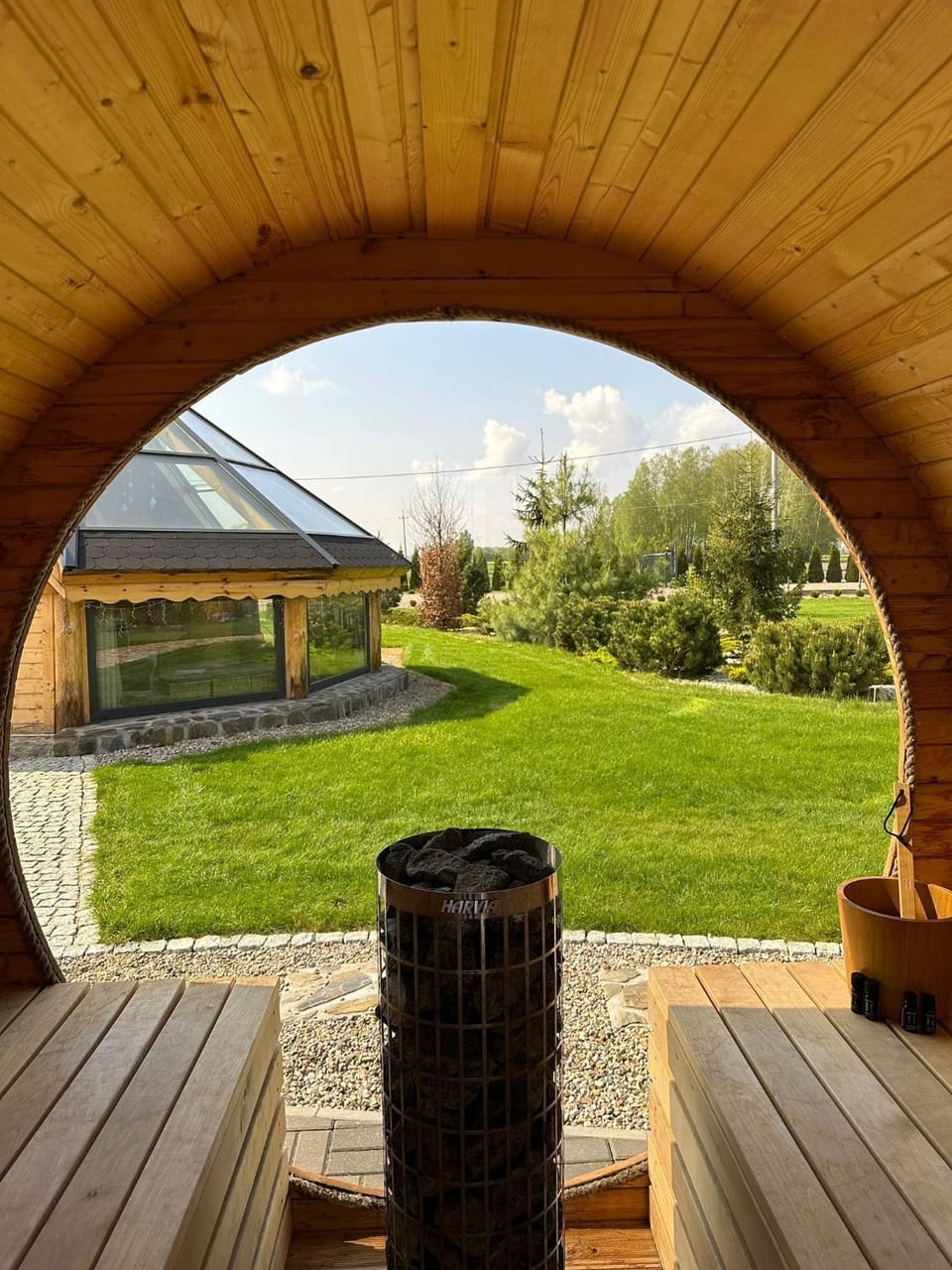 Natural landscape, Sauna, Garden view