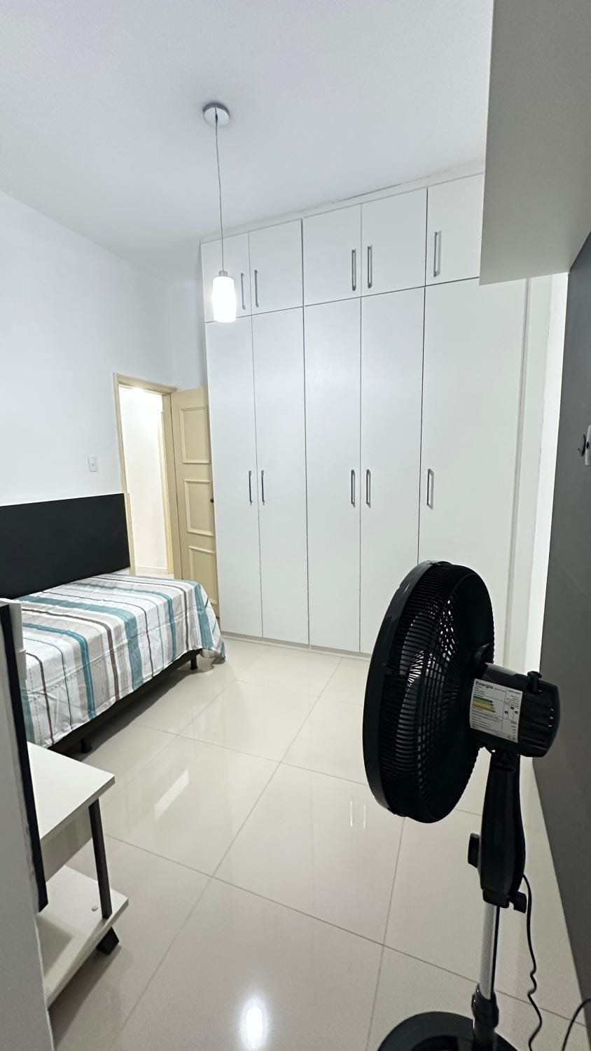Bed, wardrobe, air conditioner