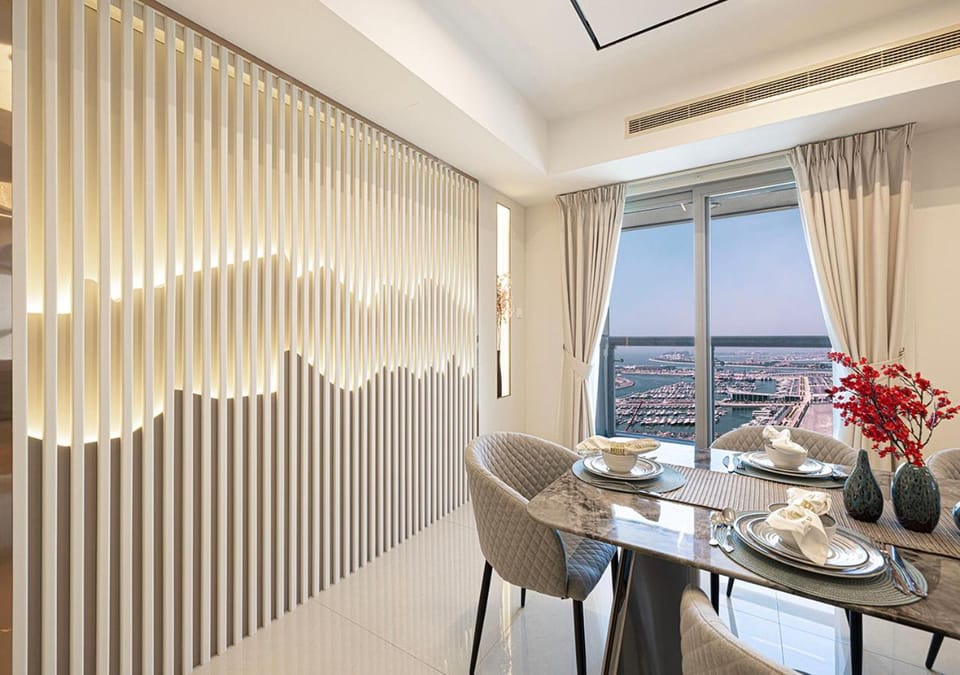Living room, Dining area, Sea view