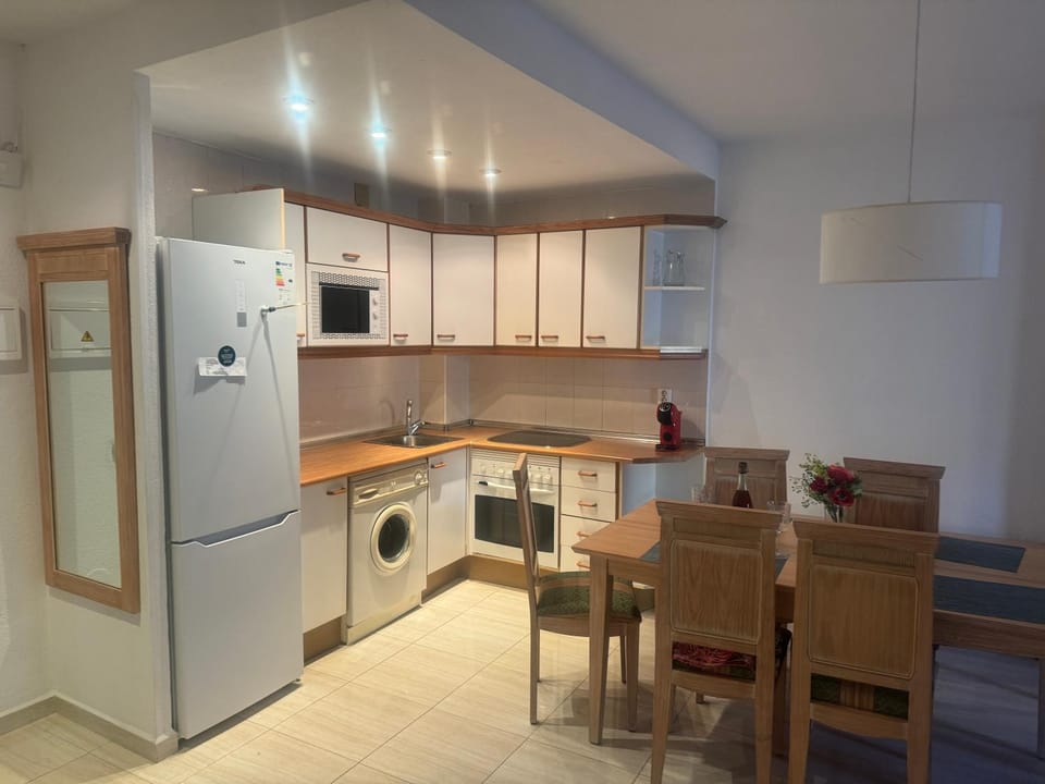 Kitchen or kitchenette, oven, stove, toaster
