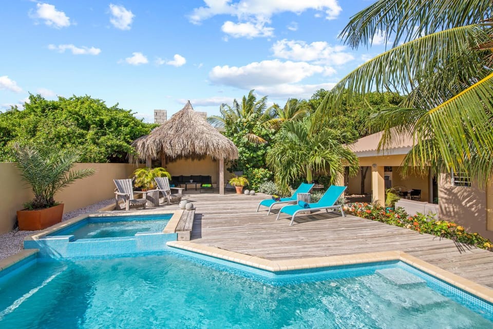 Day, Natural landscape, Garden, Garden view, Pool view, Swimming pool, sunbed