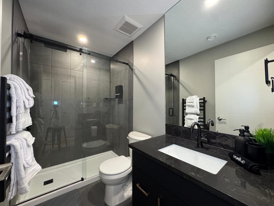 Shower, Toilet, Bathroom, towels