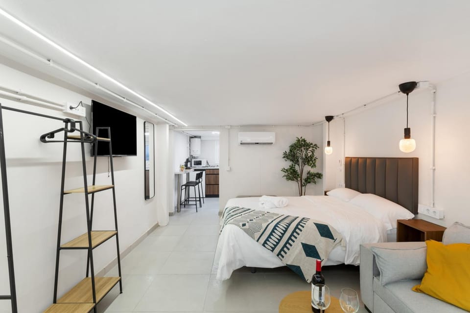 Property building, Living room, Bedroom