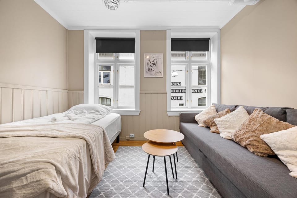 Bed, Living room, Photo of the whole room, Seating area, Bedroom