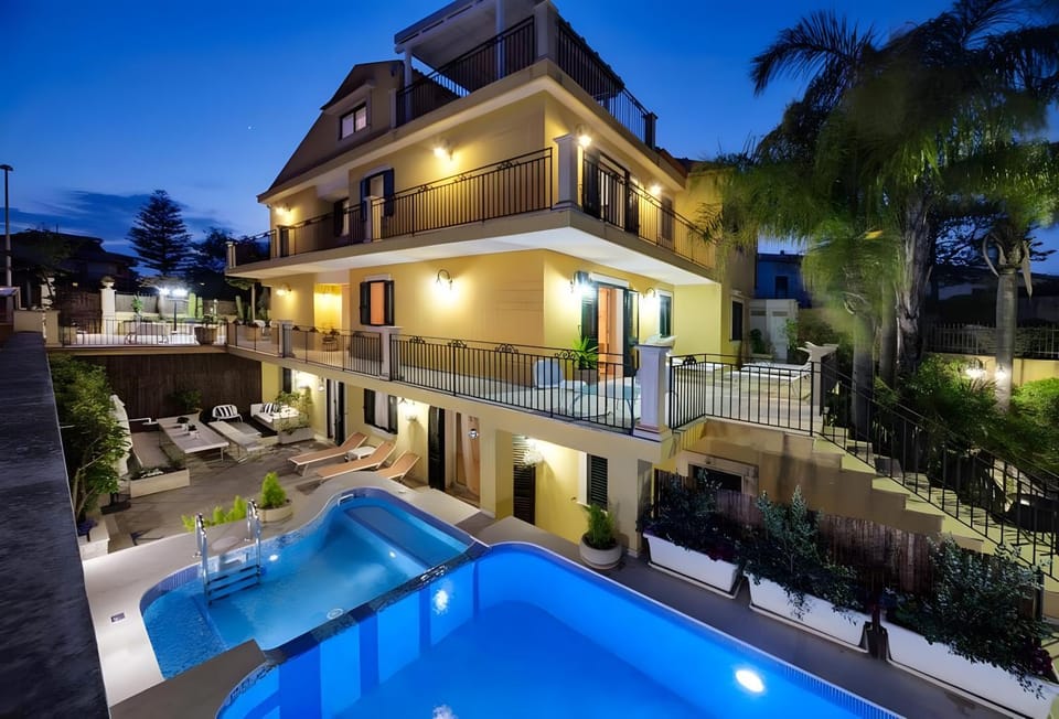 Property building, Living room, Swimming pool