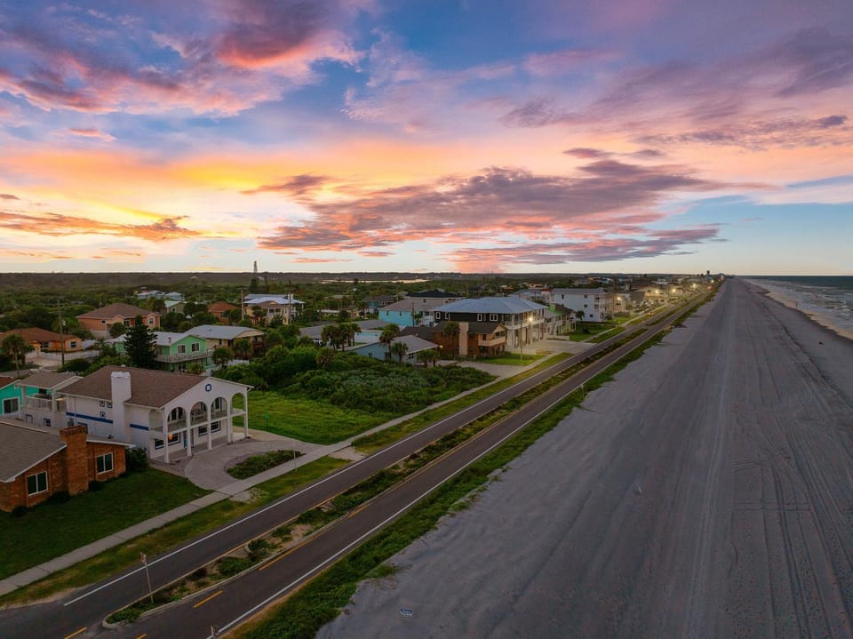 Bird's eye view, Sunset